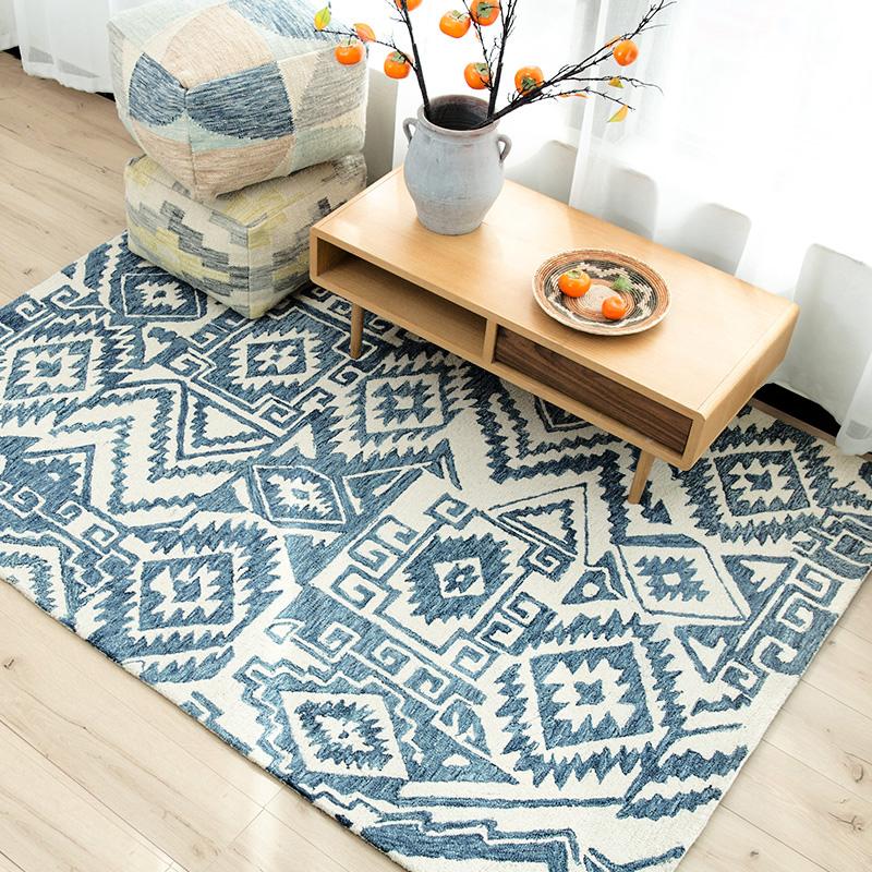 

American style wool handmade gorgeous bedside rug , living room coffee table carpet, Nordic style decoration bedside rug, Light one