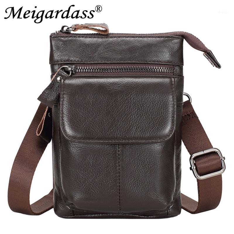 

Genuine Leather Waist Pack Fanny Pack Men Belt Bag Phone Pouch Travel Shoulder Crossbody bags Male Small Waist Bag Leather Pouch1, Black