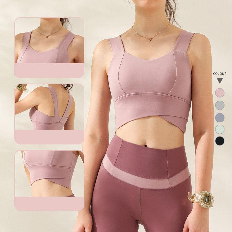 

New Shockproof Sports Bras Gym Workout Running Yoa Brassiers High Streth Fitness Tank Tops Professional Yoga Bras Sexy Vests, Black