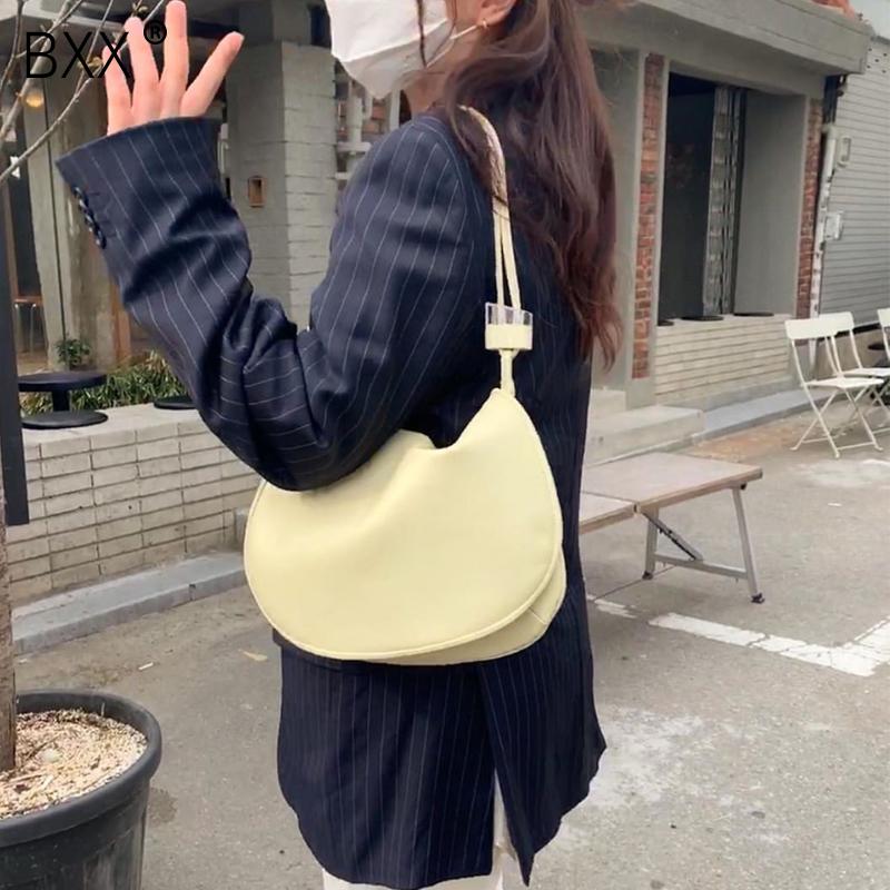 

[BXX] Brand Designer PU Leather Flap Crossbody Bags For Women 2021 Simple Fashion Shoulder Bag Lady Luxury Travel Handbags HQ430, Light yellow