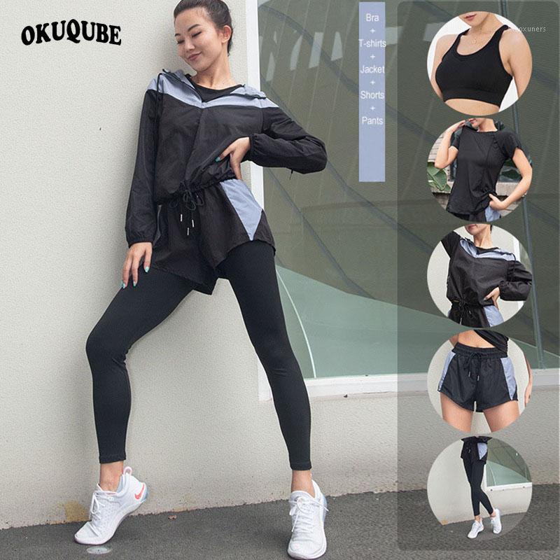 

Women Sportswear Breathable Yoga Set Hooded Sports Suit Jogging Training Gym Workout Clothes Quick Dry Woman Running Sets -2XL1, Women sportswear-2-5