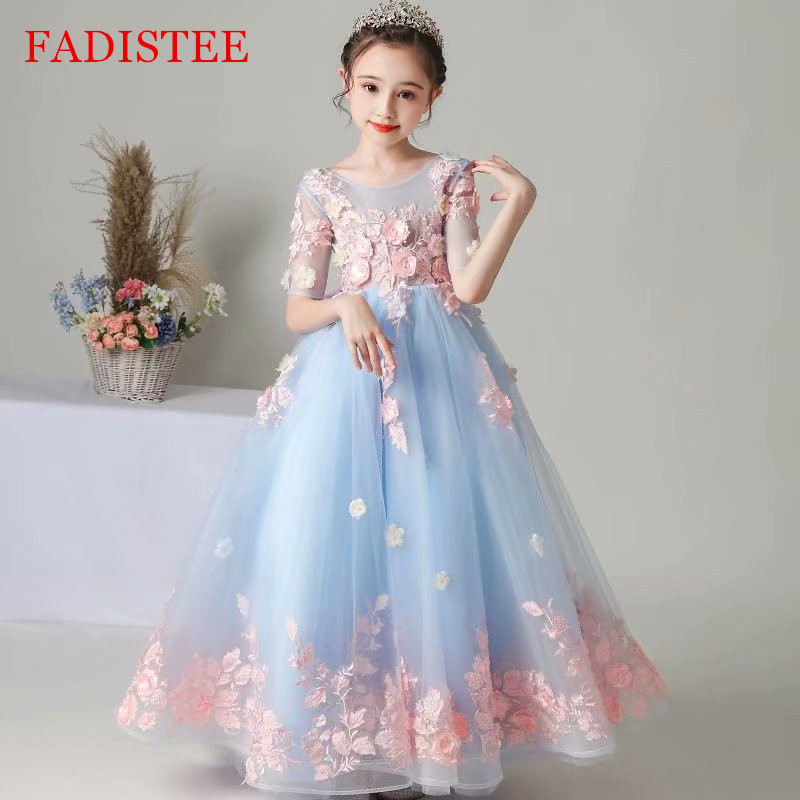 

FADISTEE Lace Floor-length Girl dress Flower Girl Dresses vestidos lace Baby Girl Infant Dress Kids Formal Wear girls dress lace-up, Same as image