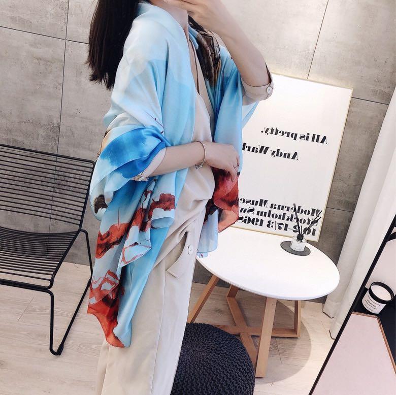 

Scarves TM82 Women Silk Scarf Soft Solid Female Cape High Quality Shawl Ladies Beach Wrap Femme Fashion