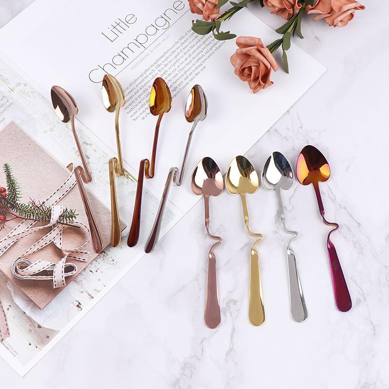 

1pc Coffee Spoon Honey Shape Coffee Cup Hanging Spoons Teaspoon1