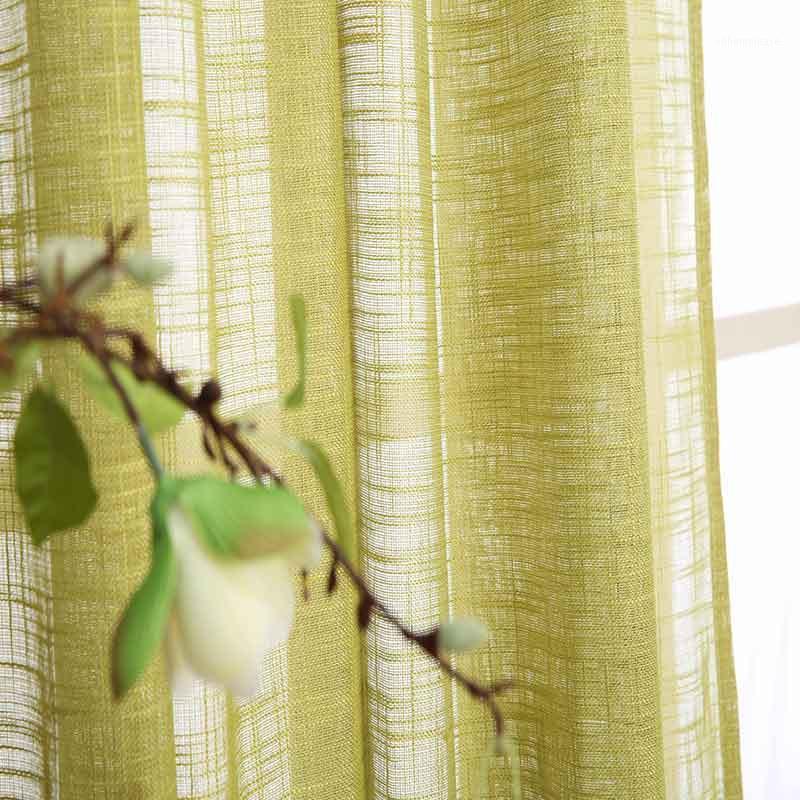 

1pcs Window Tulle Curtains Yarn and Cotton Rod Pocket Blind Drapes Panel for Living Room Kitchen Bedroom Door Solid Color Sheer1, White