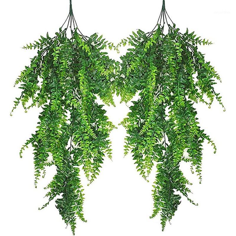 

2PCS Artificial Plant Ivy Decoration Plastic Greenery Home Wedding Decoration Wreath1, Green