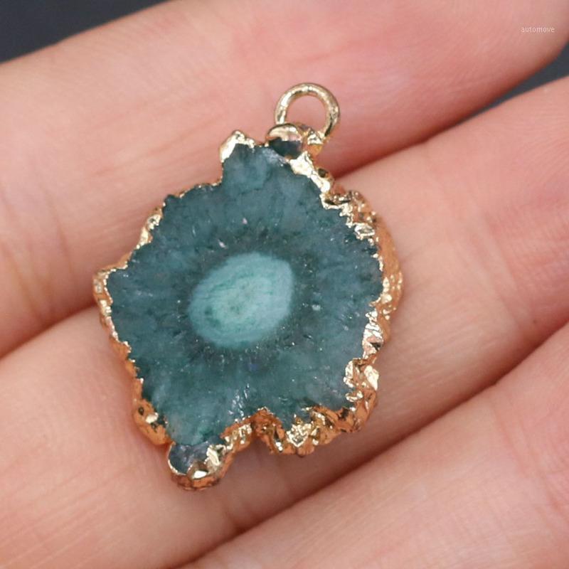 

New Natural Stone Pendant Irregular Blue agates Faceted Pendant Necklace for DIY Jewelry Best Birthday Gift Size 20x25mm1