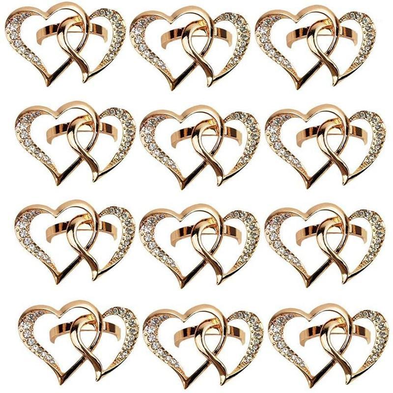 

12 Pcs Love Heart-Shaped Napkin Ring, Wedding Napkin Buckle Zinc Alloy Ring Holders for Wedding Dinner Table Display1
