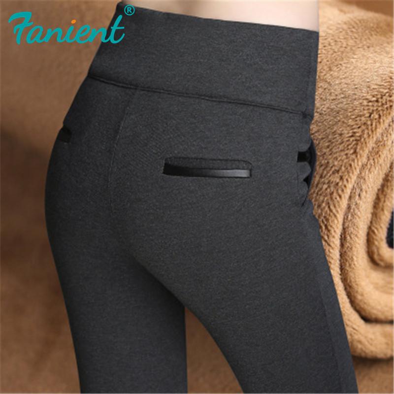 

Women Winter Warm pants Velvet Thick Trousers High Waist Elastic Middle aged Mother Stretch Straight Pants Plus Size 5XL 4XL 3XL, Gray