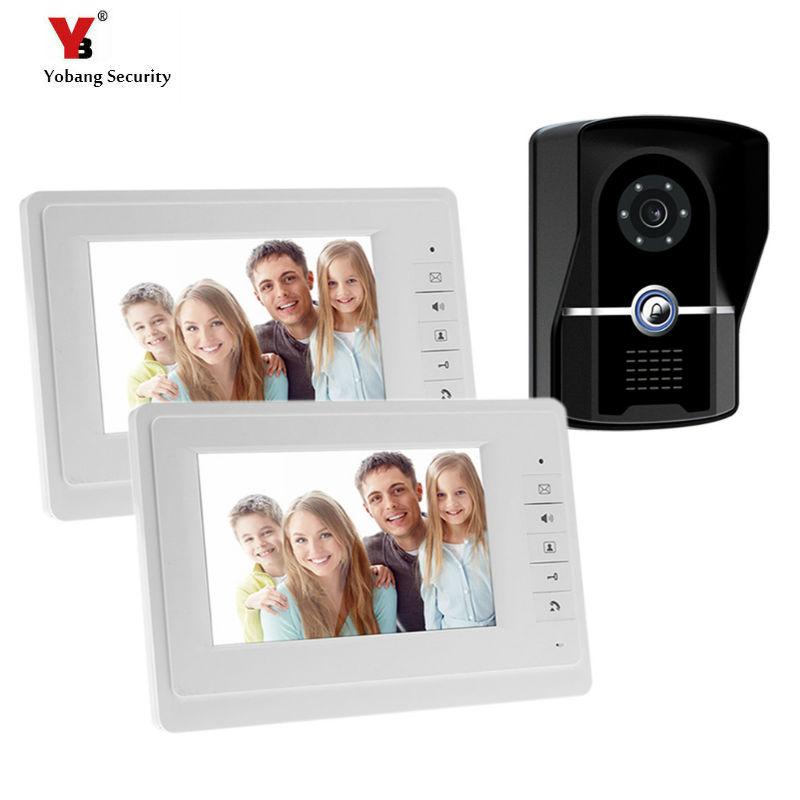 

Yobang Security Freeship 7 Inch Video Door Phone Intercom System 2 Monitor Video Doorbell For Home Door Bell Intercom