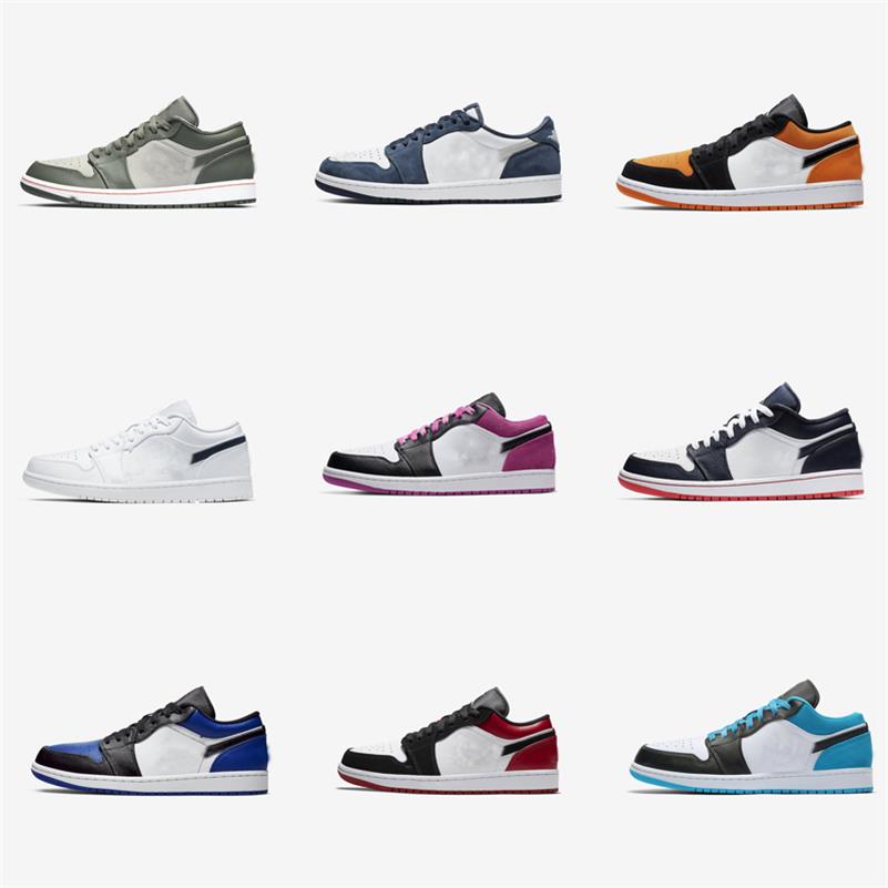 

Jumpman 1 Low OG UNC 1s Mens Basketball Shoes Designer Obsidian Paris Chacigo Trainers Sports Sneaker Size 36-46, Color22