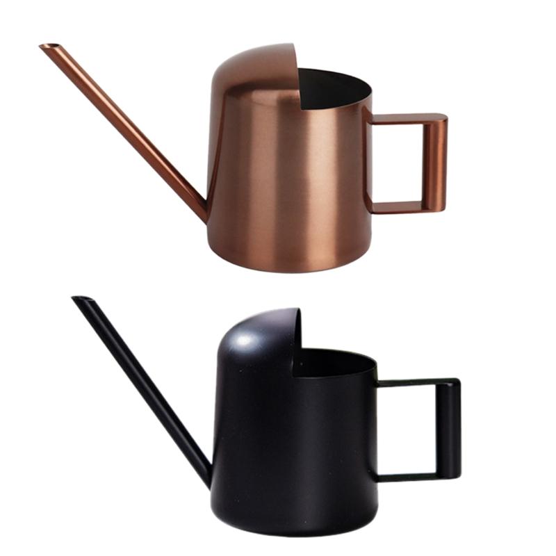 

OOTDTY 300ml Stainless Steel Watering Can Garden Flower Plants Long Mouth Sprinkling Pot Tool