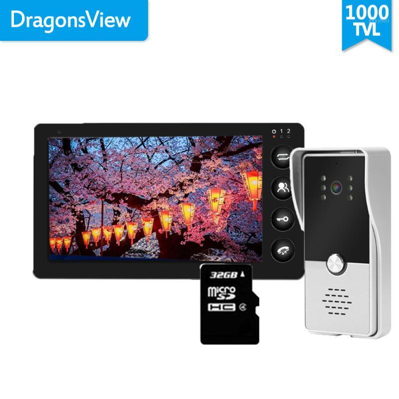 

Dragonsview 7 Inch Wired Video Doorbell Intercom Door Phone System Black Record 1000TVL Motion Detection Unlock SD Card1