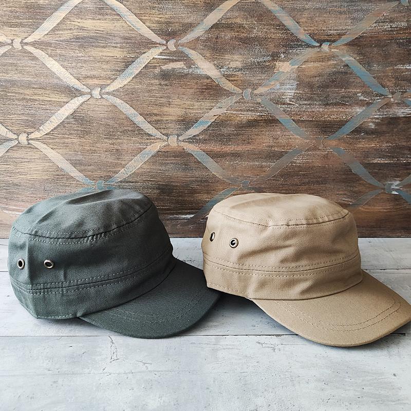 

2Pcs and 4Pcs options Khaki and Beige Solid Color Unisex Army Cap Adjustable Flat Cap Classical Style Sunscreen Sun Hat Casual Hat, 2 pieces