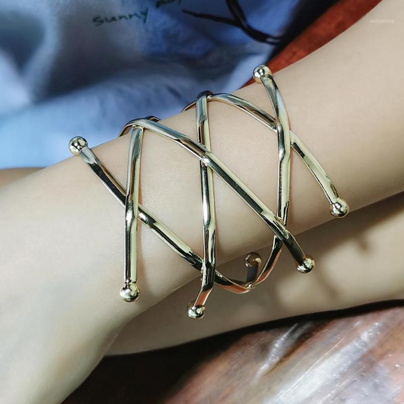 

Punk Alloy Statement For Women Metal Geometric Bracelets Femme Fashion Unusual Jewelry Accessories UKMOC1