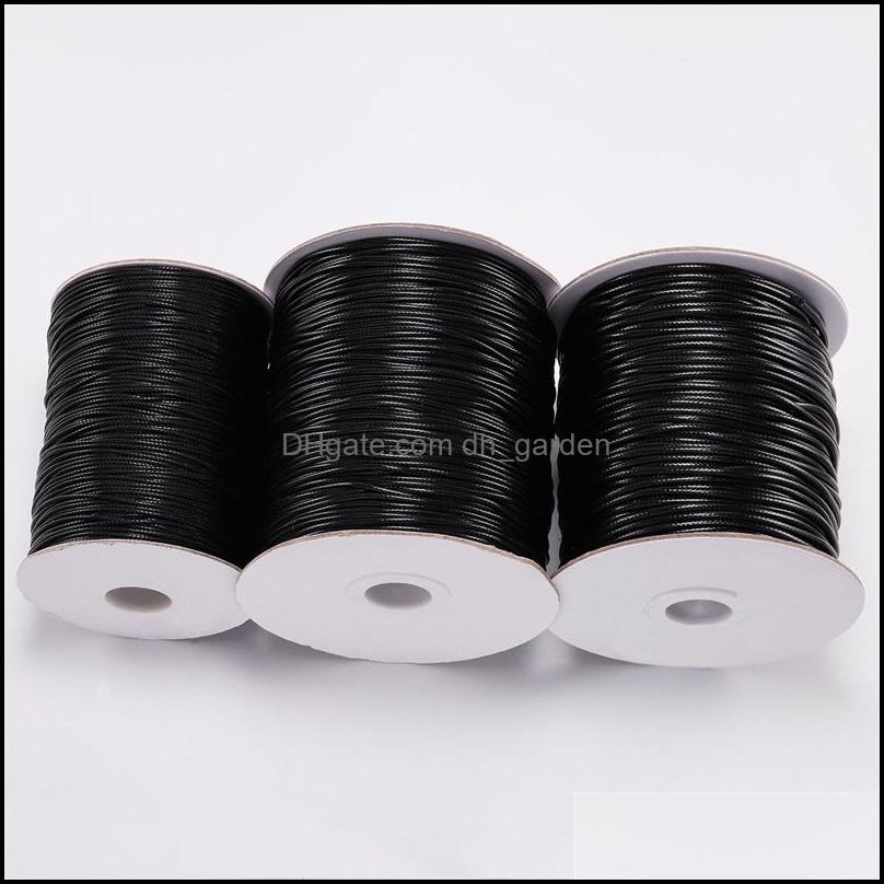 

10M/Lot Dia 0.5Mm-2Mm Black Waxed Cotton Cord Thread String Strap Necklace Rope For Jewelry Making Supplies Wholesale 1531 Drop Delivery 202