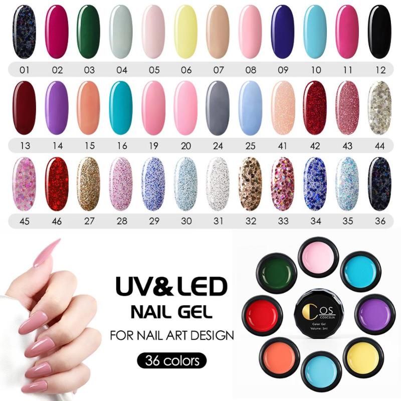 

Nail Art Kits COSCELIA 36 Colors UV Gel Manicure Set Kit Sets For All Acrylic