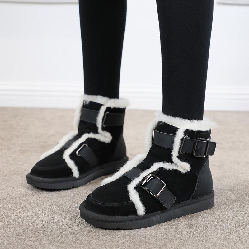 

Size 35-40 2020 New Fashion Ankle Women's Boots Winter Daily Lovely Buckle Shoes Woman Platform Heels Ladies Casual Snow Boot, Orange