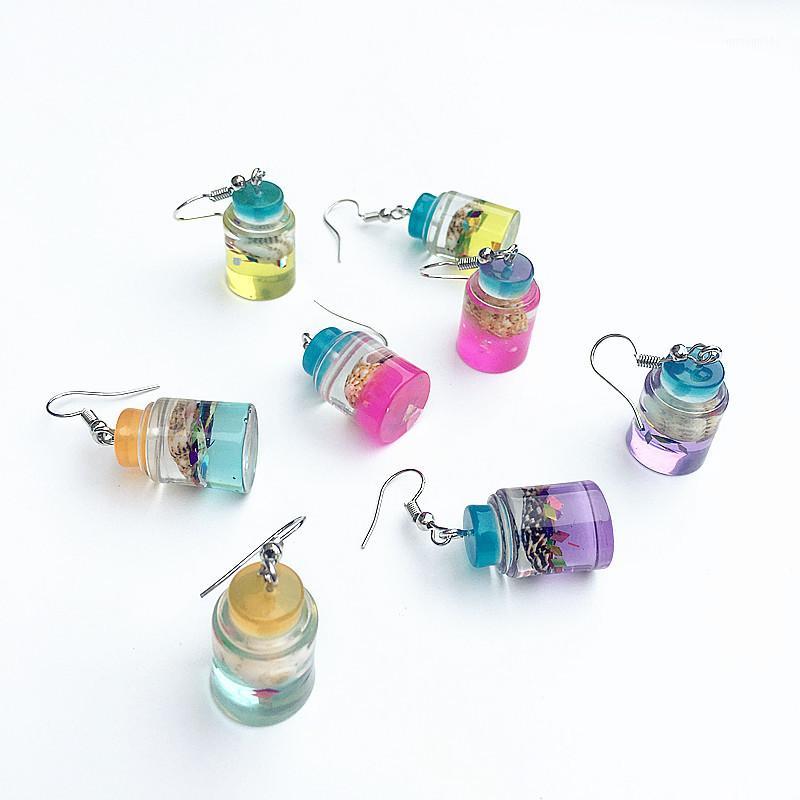 

Interesting 3D Drifting Bottle Conch Drop Earrings Resin Handmade Transparent Bottle Earrings for Woman Funny Party Jewelry Gift1