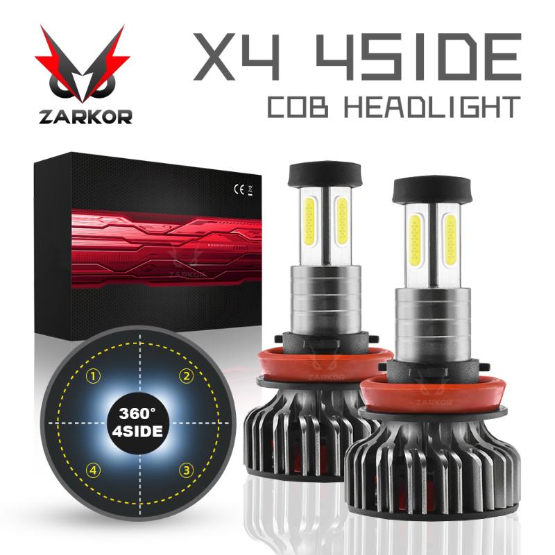 

Zarkor 9005 led headlight bulb 3 4 9006 3 Side Lighting 30000lm 150w Fan Cooling H7 H11 9012