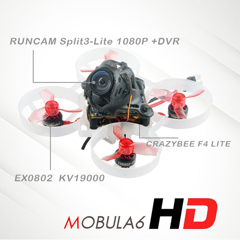 

Happymodel Mobula6 HD Mobula 6 1S 65mm Brushless Bwhoop FPV Racing Drone with 4in1 Crazybee F4 Lite Runcam Nano3 Camera RC Drone 201208, 19000kv for flysky