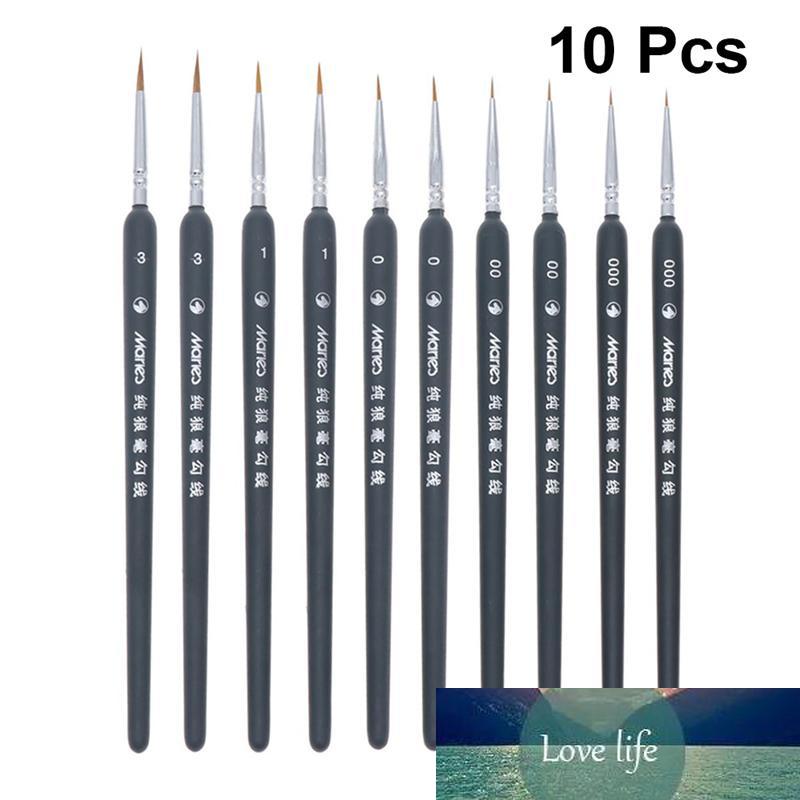 

10pcs High Quality Paint Brush Set Wolf Hair Tip Brushes Detail PaintFine Detailing Art Painting Oil Models Watercolor, Black