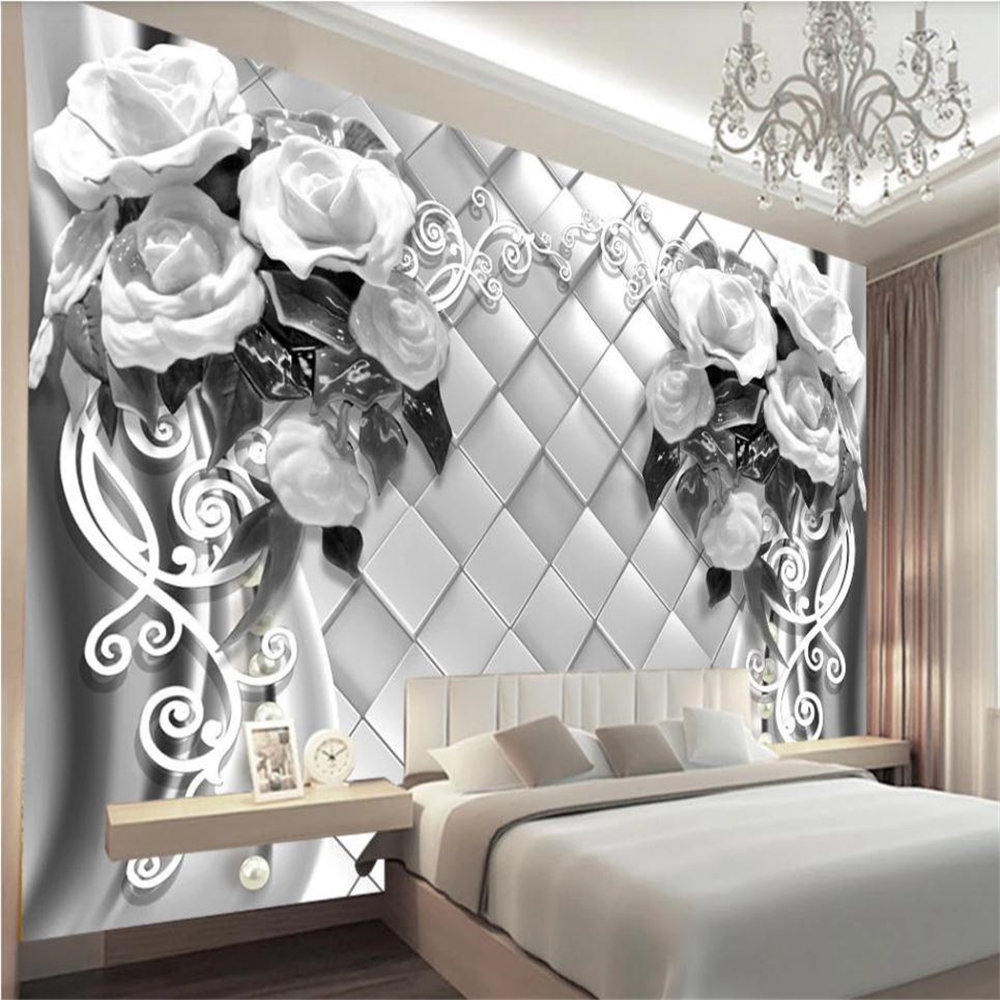 

Custom 3d wallpapers modern wallpaper for living room 3D relief peony flower and bird wallpapers painting mural living room background wall, White