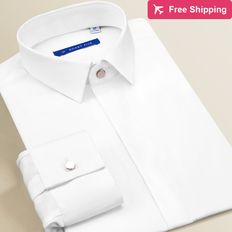 

2020 Five Men Intelligent Dressed in Long White Formal Solid Cotton Shirts Fine Men's Top Quality Shirt Z19w, Sfl5r40 white