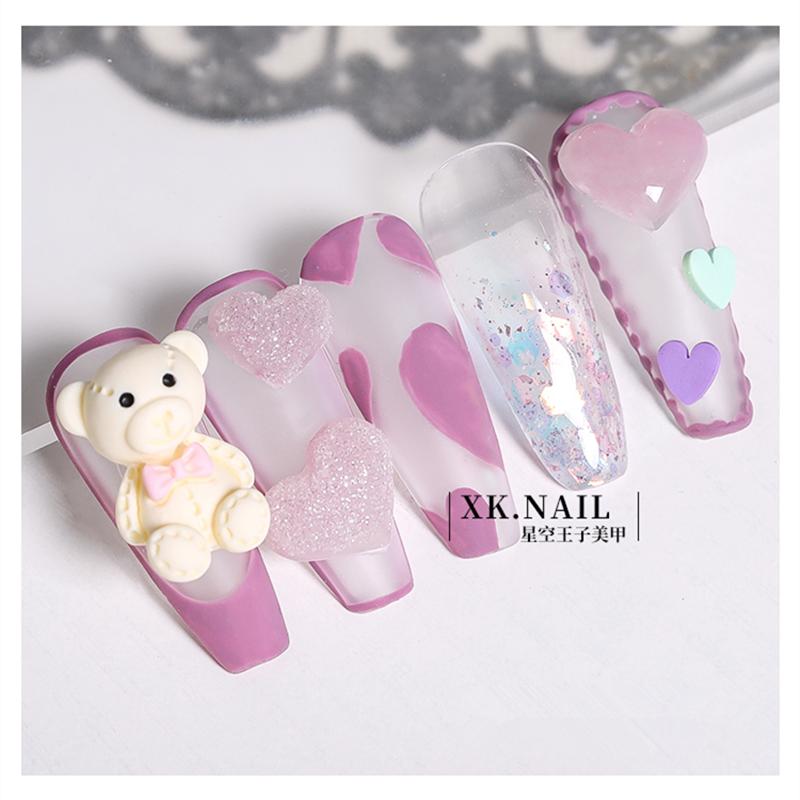 

10 Pcs Cute Cartoon Bear 3D Nail Art Decorations Lovely Japanese Style Ornament Manicure Design Accessories 13*18MM