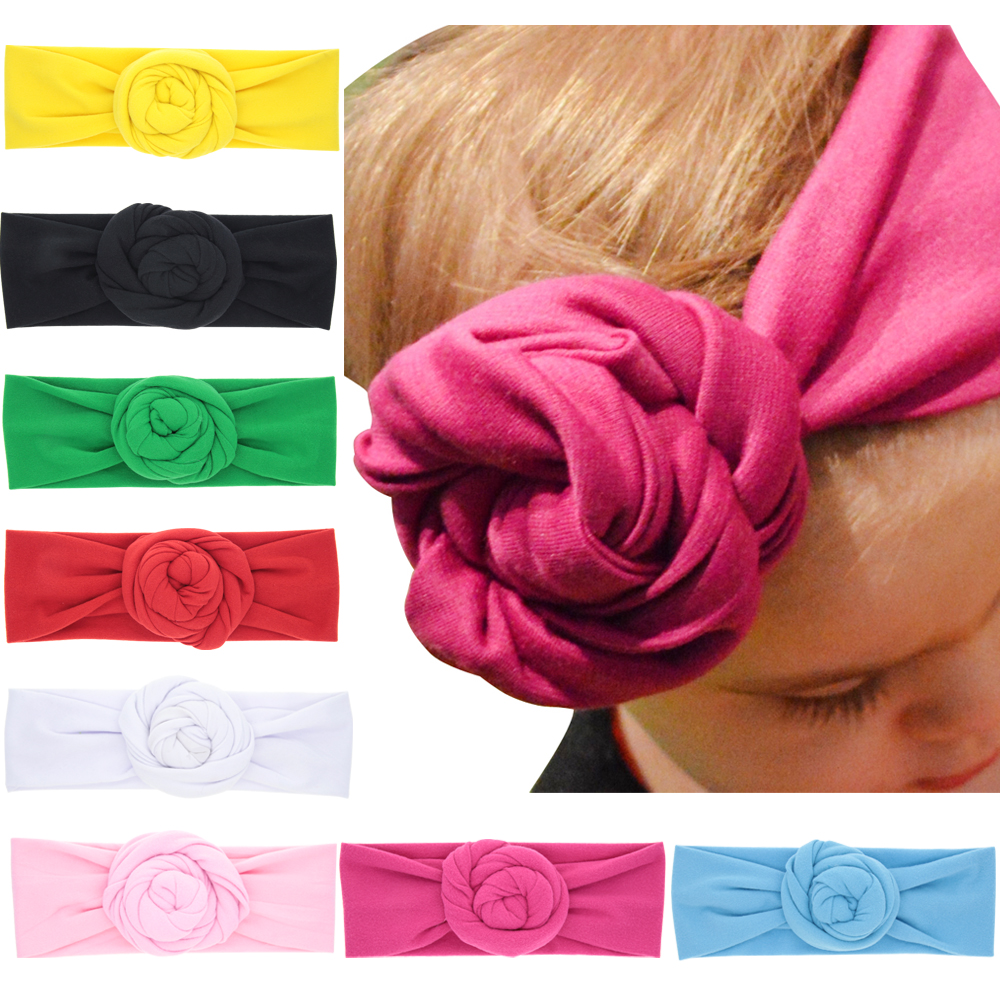 

Baby headbands knot donut bow Infants cute Cotton Headband Girls headwear Children Hair Accessories Hairband for toddler KHA301, 8 colors