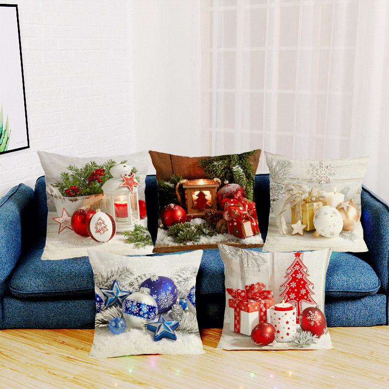 

Christmas Decorations pillowcase Christmas Ball Cushion cover for Home Linen Pillow case Merry Decor Navidad 45x45 cm