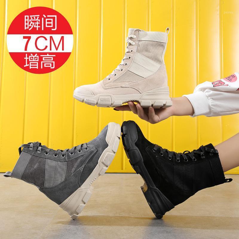 

leather canvas restoring ancient ways of new fund of 2020 autumn winters is joker ins web celebrity 8 thin short boots1, Black