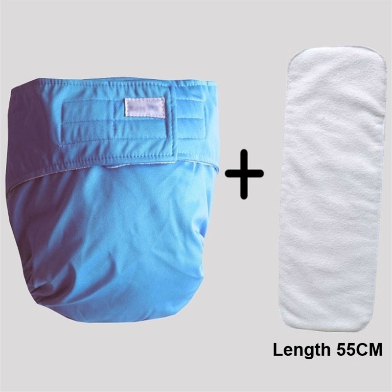 

Reusable Adult Diaper for Old People and Disabled Large size Adjustable TPU Coat Waterproof Incontinence undewear with insert 201117, Blue with insert