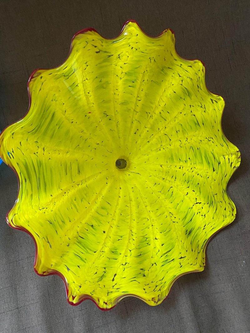 

Mouth Blown Murano Glass Plates Modern Wall Light Crystal Wall Decoration