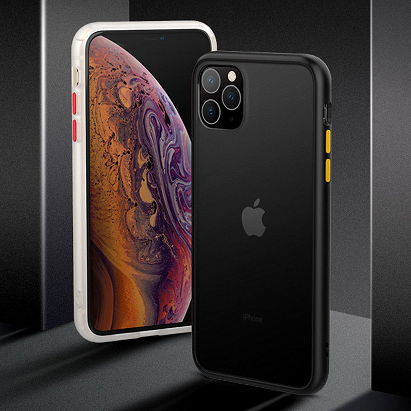 

TPU+PC Hybrid Matte Skin Feel Phone Protective Case for iphone 6 6s 7 8 Plus X XS XR 11 12 Pro Max Shockproof Cover, Light blue