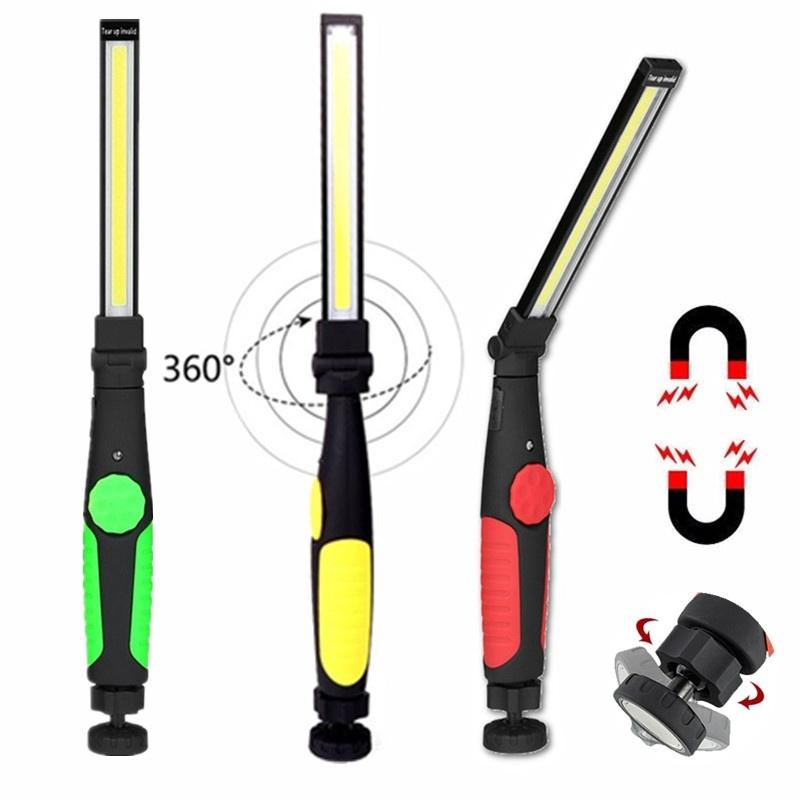 

Rotated Foldable Portable COB Torch USB Rechargeable LED Work Light Magnetic COB Lantern Portable Spotlight