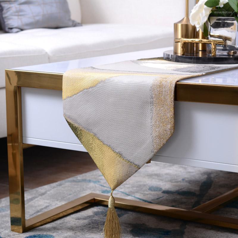 

Nordic Tablecloth Fabric Gold Post-Modern Tablecloth Table Cloth Coffee Table Mat Rectangular Modern Simple Runner1, 32x140cm