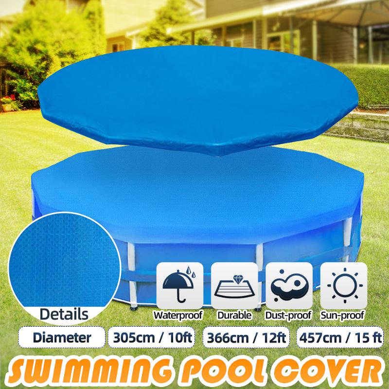 

Pool & Accessories 305/366/549CM Swimming Cover Blue Cloth Round Mat Family Garden Rainproof Dust UV Resistant Home