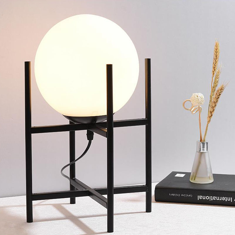 

Nordic designer glass ball table lamp modern living room lighting romantic bedroom bedside desk light