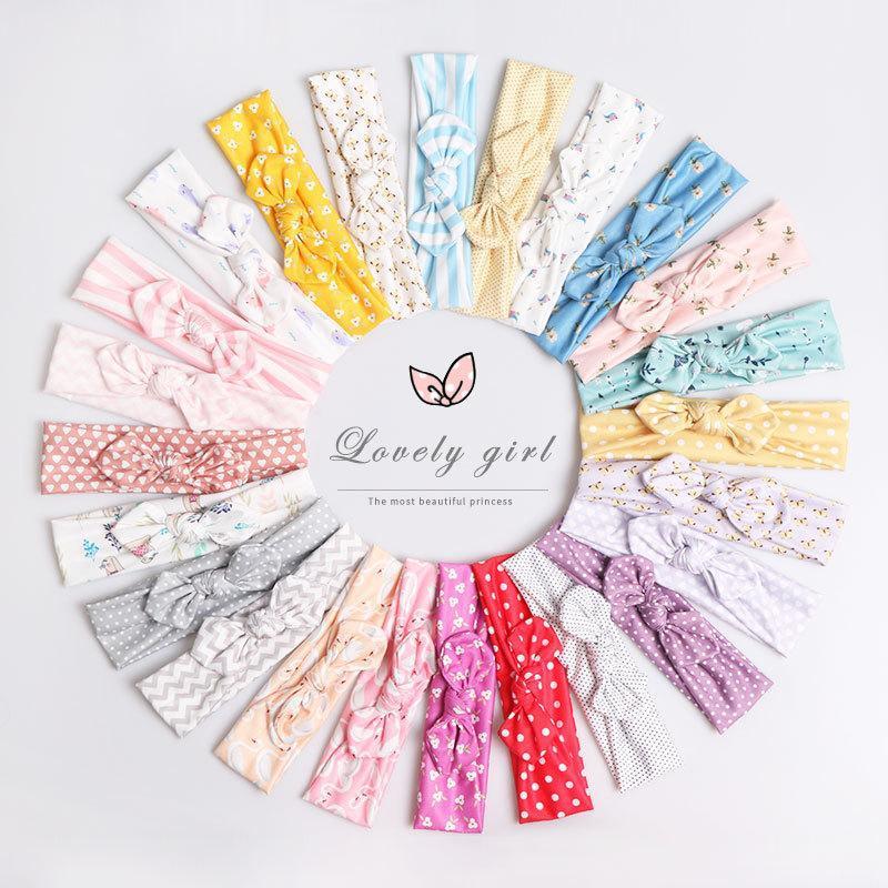

New 3pcs/lot Baby Headband Girl Ear Headwear Turban Dot Bowknot Elastic Hairband Cotton Baby Gir Hair Accessories1