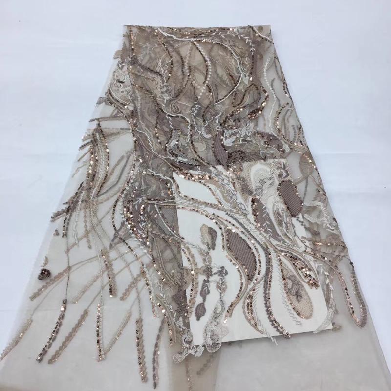 

African sequin lace fabric 2020 high quality wedding dress latest Nigerian French tulle lace fabric XX3731