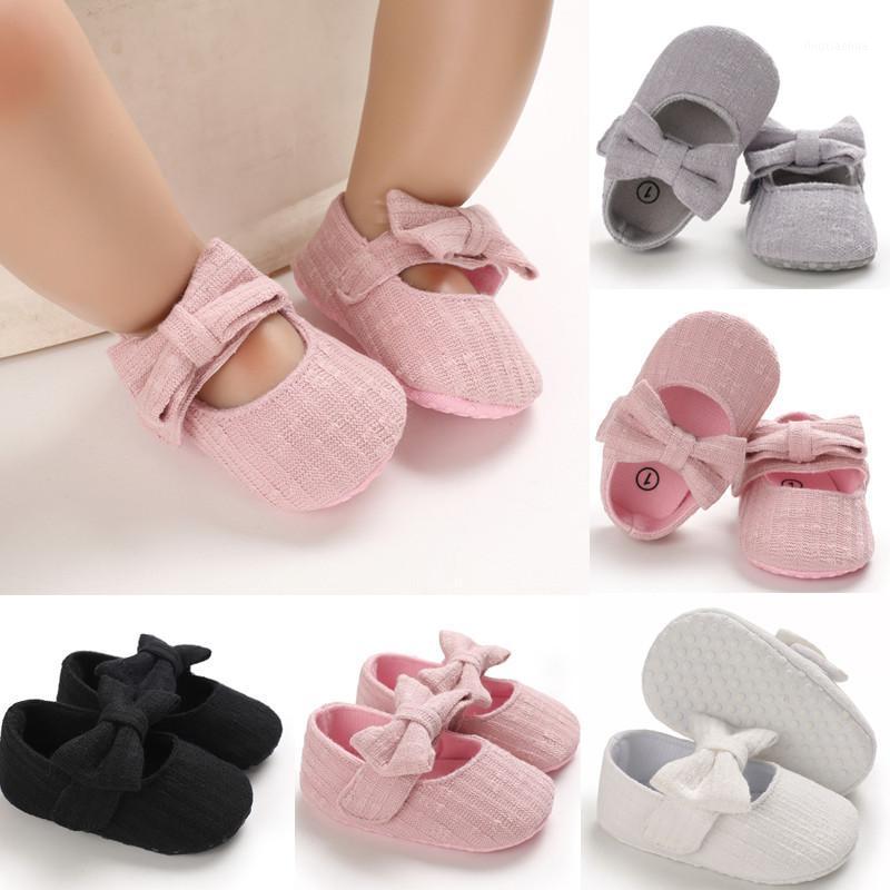 

Baby First Walkers Clothing Baby Shoes Newborn Infant Princess Girls Cute Moccasins Bowknot Solid Soft Shoes1, Black