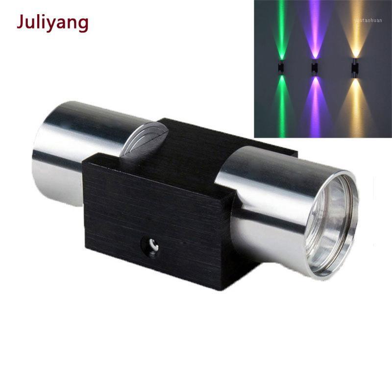 

LED double head wall lamp simple personality creative aluminum 2W lamps living room corridor KTV hotel decorative wall sconce1