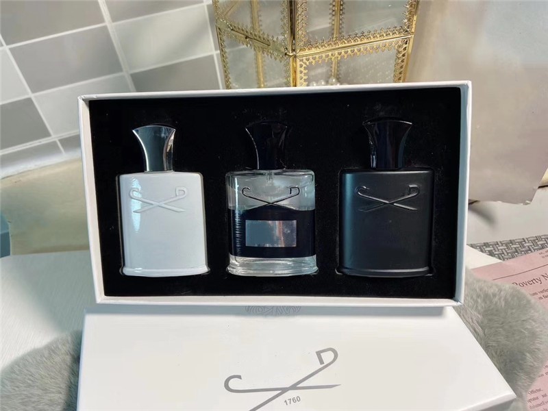 

FASHION Men Fragrance Set 3pcs/set Intense Scent Fragrant Silver Mountain/ aventus/Green Irish 30ML*3 Free Fast Delivery