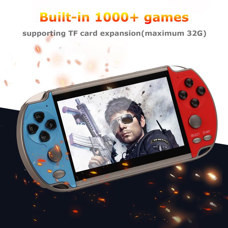 

X7 4.3inch HD Screen Handheld Game Players Double Rocker 8GB Built-in 1000Games MP5 Game Controller TV Output