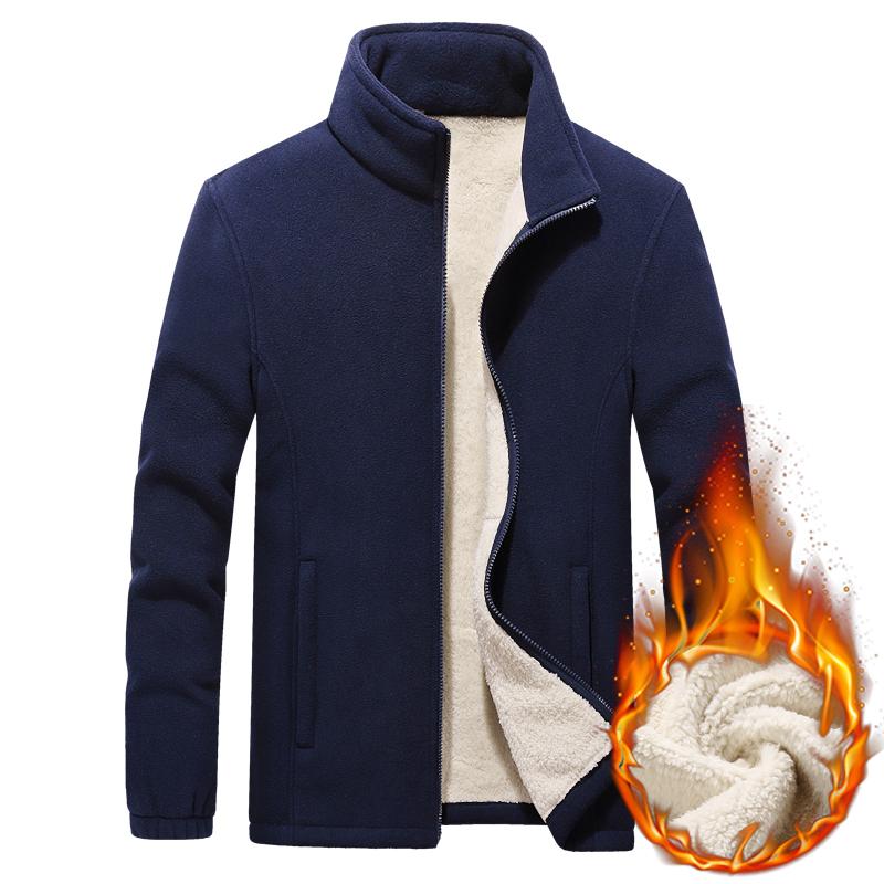 

2020 men Large size -6XL 7XL 8XL 9XL new Leisure autumn winter jacket men fleece jackets thicken warm coat, Red