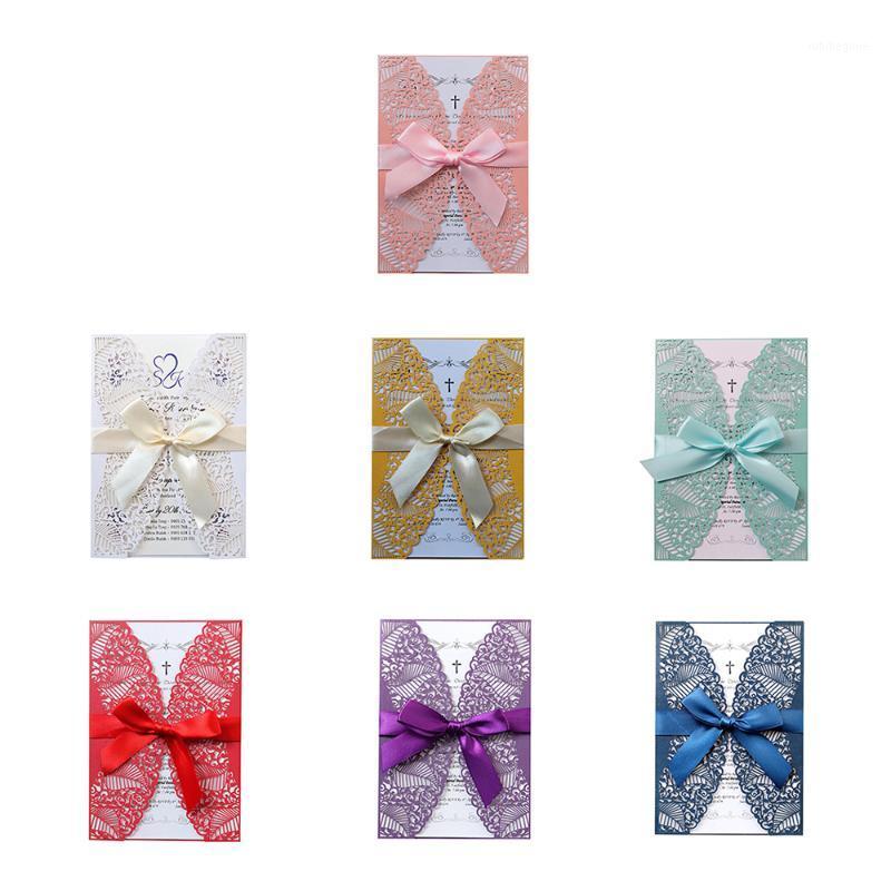 

10pcs Laser Hollow Lace Leaves Embossing Tri-fold Invitation Cards Wedding Business Banquet Party High-end Event Invitation Card1