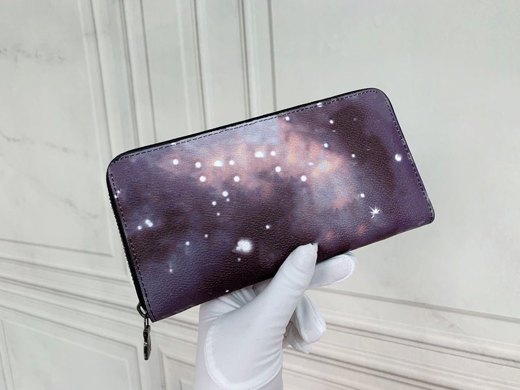 

Luxurys Designers Women Wallets Top Quality Men Wallets Coin Purse Fashion Classic Style Starry Sky Decoration Personality Women Wallet, Blue