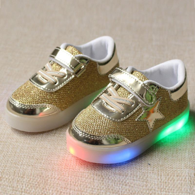 

Fashion Kids LED Light Up Luminous shoes Boys Girls Causal Sneakers, As pic