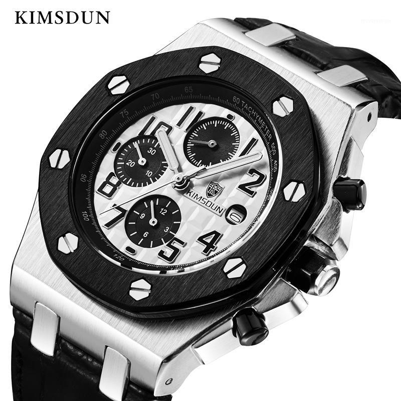 

Brand Automatic Machanical Men Watches KIMSDUN Men Fashion Sport Leather Multifunction Wristwatch Relogio Masculino1, Black